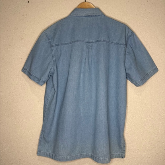 Vintage Passion Denim Shirt Barnyard Embroidery Short Sleeves Women’s Size Large - Picture 3 of 10